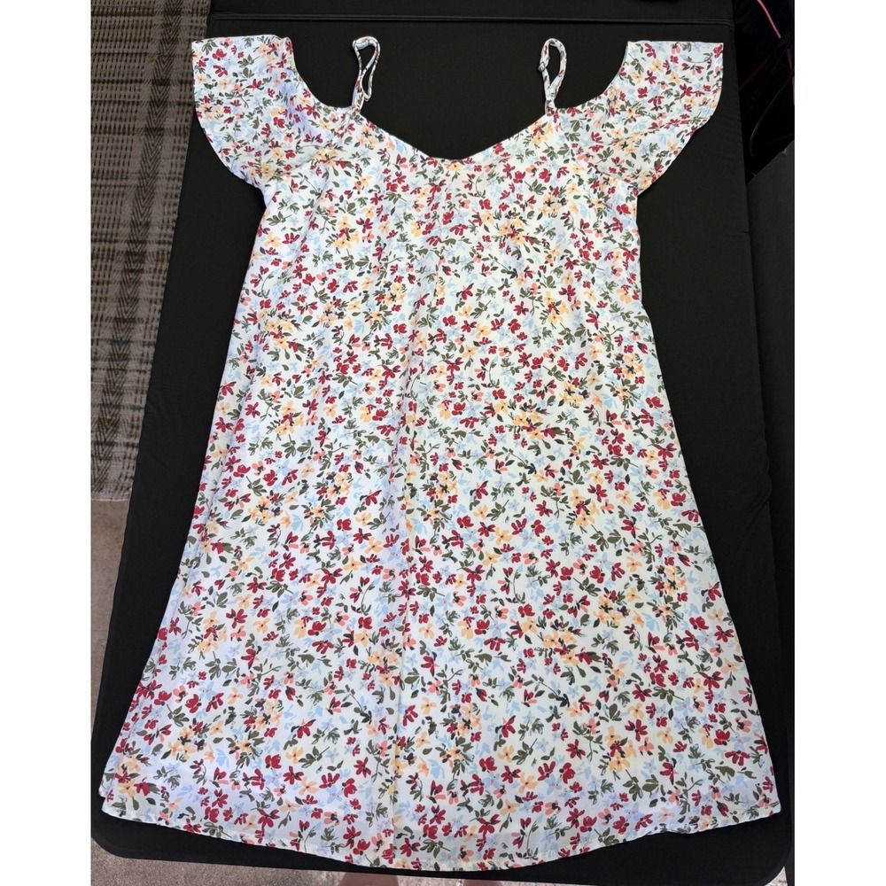 Abercrombie & Fitch Dress Small Floral Cold Shoulder Mini Boho‎ Sun Cottagecore